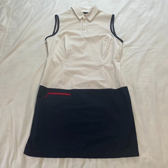 Brooks Brothers Dresses & Skirts - Brooks Brothers Red White Navy Blue Cotton Blend Sleeveless Dress | Size 10